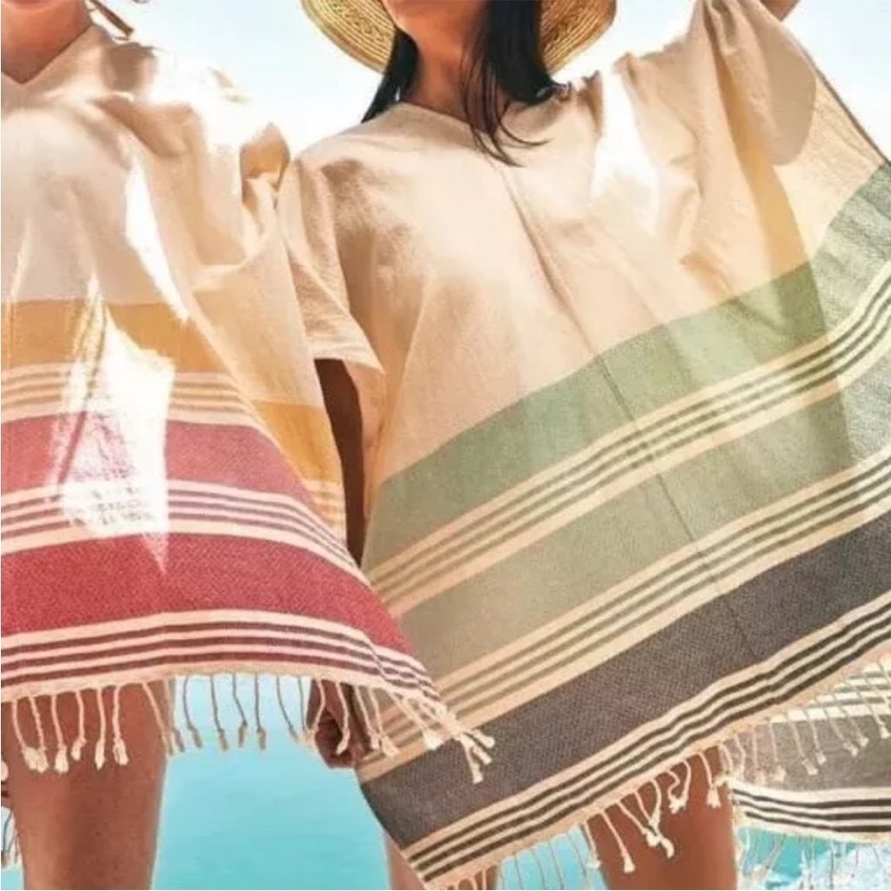 Like New Anthropologie Tribe Alive Fringed Poncho Top One Size